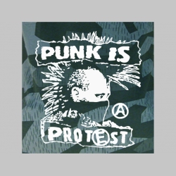 Punk is Protest potlačená maskáčová nášivka rozmery cca 12x12cm (po krajoch neobšívaná) Nightcamo Splinter